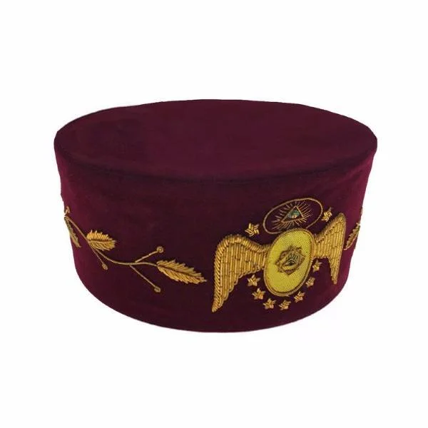 95th Degree Memphis Misraim French Regulation Regalia Set - Maroon Hand Embroidery