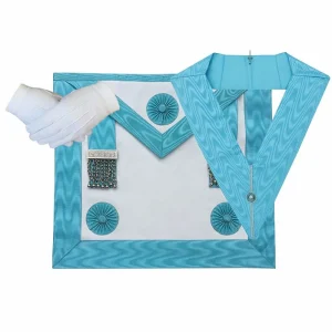 Master Mason Craft English Regulation Regalia Set - MM Apron, Officer Collar, and Gloves