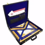 Masonic Apron Case - Black Hard Briefcase Blue Lining Combination Lock