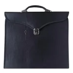 Universal Masonic Apron Case - Black Imitation Leather Flap Over Metal Lock