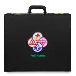 York Rite Apron Case - Black Briefcase Four Emblem Personalization