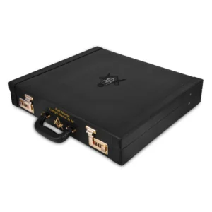 Master Mason Blue Lodge Apron Case - Hand Embroidery Personalization Black Emblem Multiple Sizes & Materials 11 Master Mason Blue Lodge Apron Case - Multiple Colors & Sizes Leather Provincial