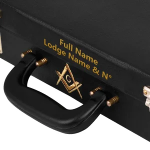 Master Mason Blue Lodge Apron Case - Hand Embroidery Personalization Black Emblem Multiple Sizes & Materials 13 Master Mason Blue Lodge Apron Case - Multiple Colors & Sizes Leather Provincial