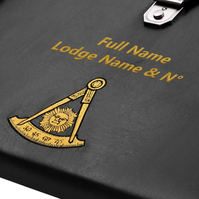 Past Master Blue Lodge Apron Case – Black Imitation Leather