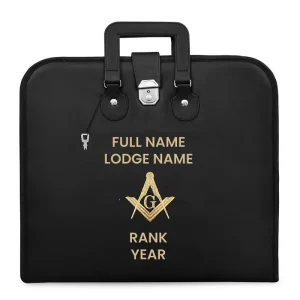 Master Mason Blue Lodge Apron Case - Soft Imitation Leather with Silver Metal Lock