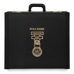 District Deputy Grand Master Apron Case - Black Gold Personalized Lodge Case