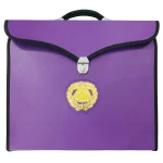 Blue Lodge Apron Case - Purple Imitation Leather Silver Lock Masonic