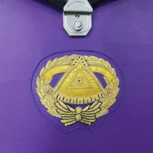 Grand Master Blue Lodge Apron Case - Purple Leather MM, WM & Provincial