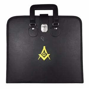 Master Mason Blue Lodge Apron Case - Black Imitation Leather MM, WM, Provincial