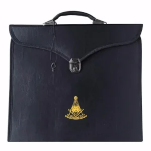 Past Master Blue Lodge Apron Case - Black Leather MM, WM, Provincial