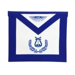 Organist Blue Lodge Officer Apron - Royal Blue Ribbon Machine Embroidery
