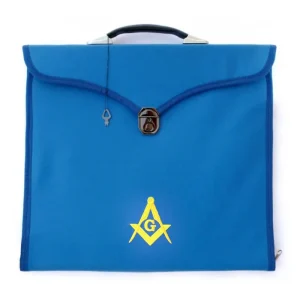 Master Mason Blue Lodge Apron Case - Blue Leather MM, WM, Provincial