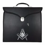 Master Mason Blue Lodge Apron Case - Black Square Compass G Briefcase
