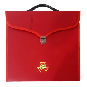 Past High Priest Chapter Apron Case - Red Leather MM, WM, Provincial