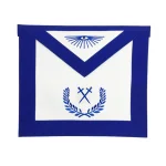 Sentinel Blue Lodge Officer Apron - Royal Blue Wreath Machine Embroidery
