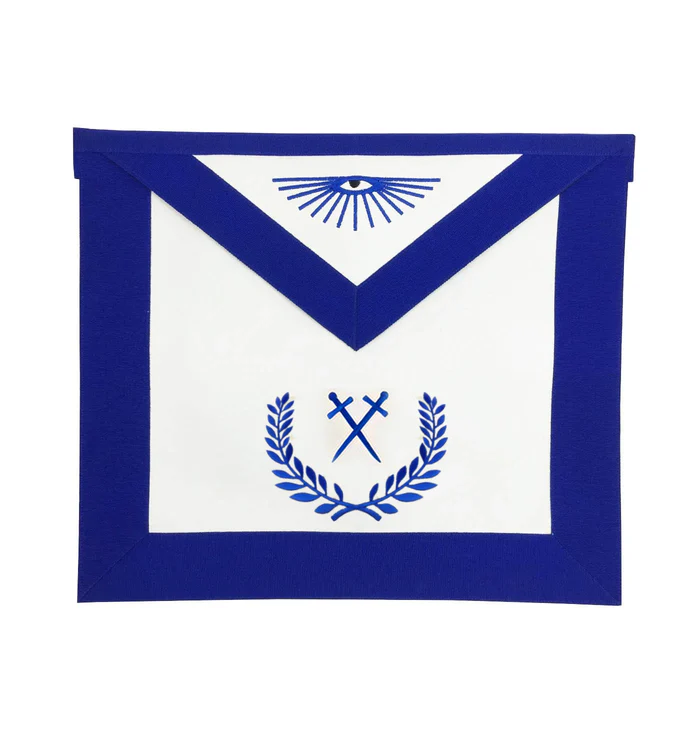 Sentinel Blue Lodge Officer Apron – Royal Blue with Wreath