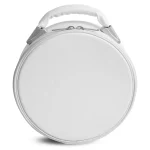 Masonic Crown Cap Case Imitation White Leather - Solid Handle Zip Closure