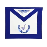 Senior Steward Blue Lodge Officer Apron - Royal Blue Wreath Cornucopia Machine Embroidery