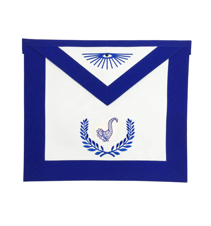 Senior Steward Blue Lodge Officer Apron – Royal Blue with Wreath