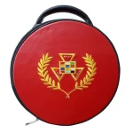 Past High Priest PHP Hat Case - Red Leather Gold Wreath Emblem