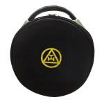 Royal Arch Chapter Crown Cap Case - Black Imitation Leather Gold Bullion