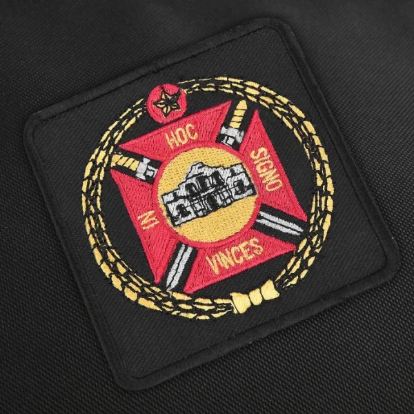 Knights Templar Commandery Fatigue Cap Case - Black Patch with Red & Gold Emblem