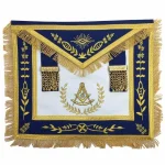 Past Master Blue Lodge Apron - White and Royal Blue