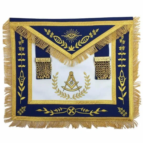 Past Master Blue Lodge Apron - White & Royal Blue