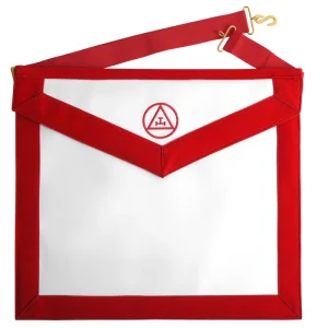 Royal Arch Chapter Apron - Red with Triple Tau Insignia