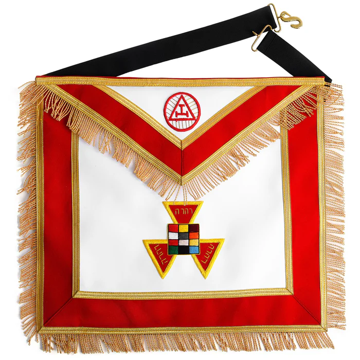 Past High Priest Royal Arch Chapter Apron – Red Hand Embroidery with Fringe