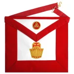 High Priest Royal Arch Chapter Apron - Red Velvet Gold Triple Tau Embroidery