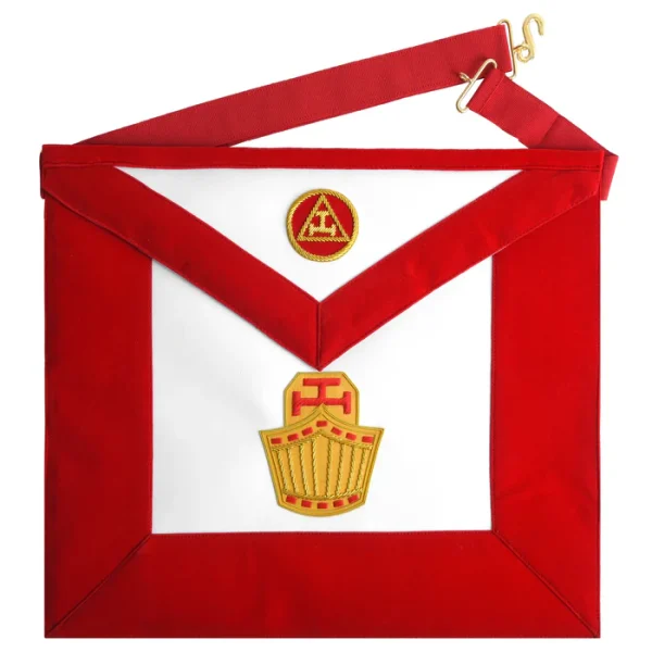 High Priest Royal Arch Chapter Apron - Red Velvet & Gold Embroidery