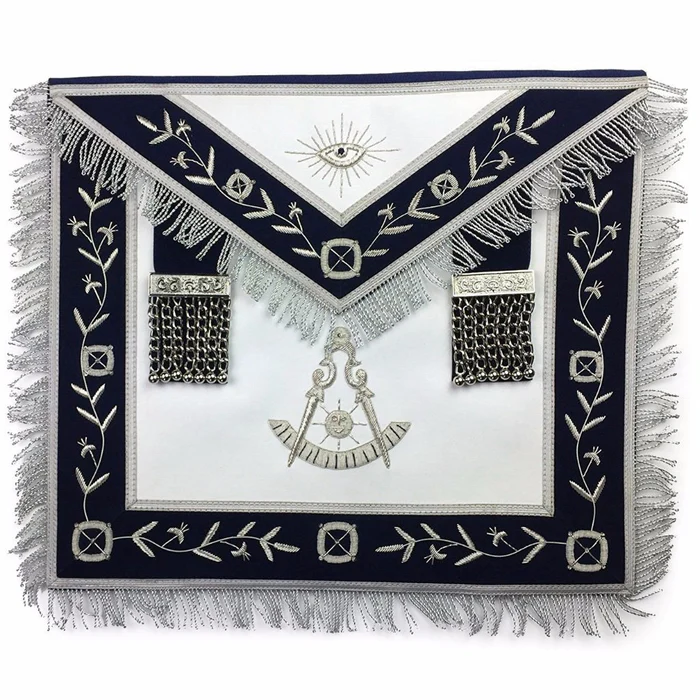 Past Master Blue Lodge Apron – Navy Blue Velvet