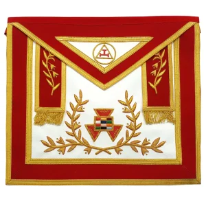 Past High Priest Royal Arch Chapter Apron - Red with Gold Braid