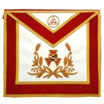 Past High Priest Royal Arch Chapter Apron in Red with Hand Embroidered Gold Symbols