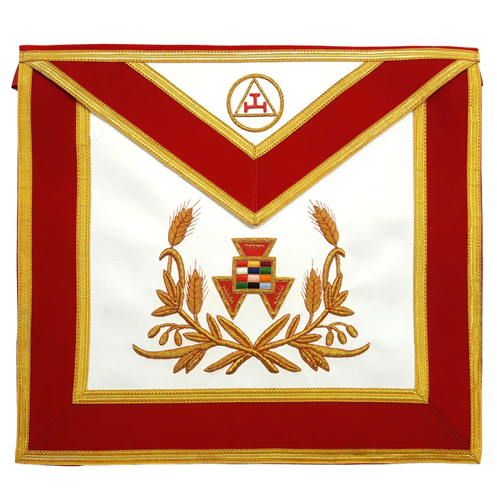 Past High Priest Royal Arch Chapter Apron – Red with Gold Embroidery