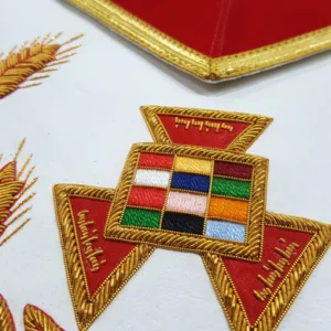 Past High Priest Royal Arch Chapter Apron - Red with Gold Embroidery