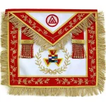Grand High Priest Royal Arch Chapter Apron - Red Velvet Gold Fringe