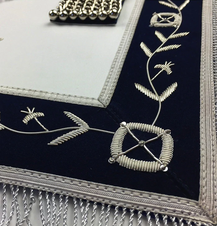 Past Master Blue Lodge Apron – Navy Blue Velvet