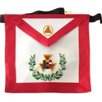 Past High Priest Royal Arch Apron - Red Hand Embroidered Gold Snake Belt