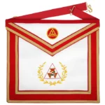 Past Grand High Priest Royal Arch Apron - Red Velvet & Gold Wreath