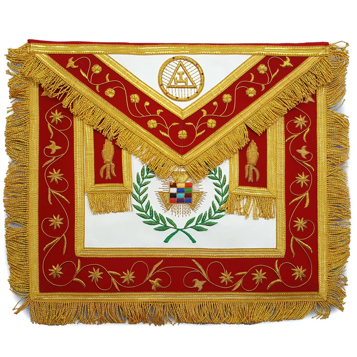 Past High Priest Royal Arch Chapter Apron – Red with Gold Wreath