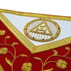 Past High Priest Royal Arch Chapter Apron - Red with Gold Wreath