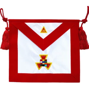 Past High Priest Royal Arch Chapter Apron - Red Velvet & Gold Embroidery