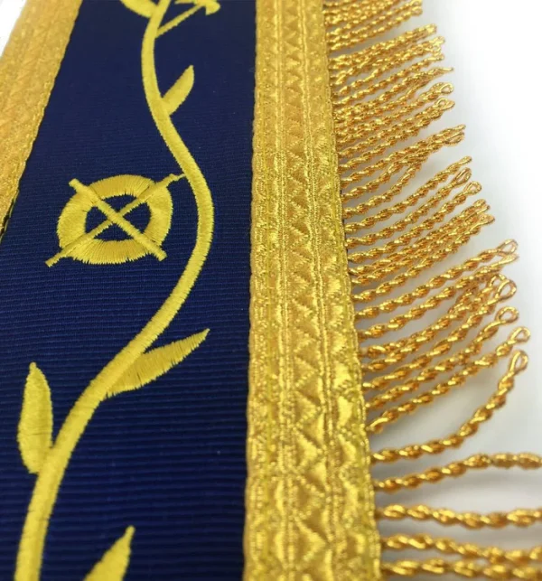 Past Master Blue Lodge Apron - Royal Blue with Gold Fringe