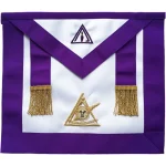 Past Illustrious Master Council Apron - Purple Satin Gold Fringe