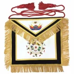 32nd Degree Scottish Rite Apron Black Velvet with Hand Embroidery and Silver Fringe