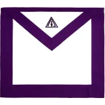 Member Council Apron - White Purple Grosgrain Ribbon Border