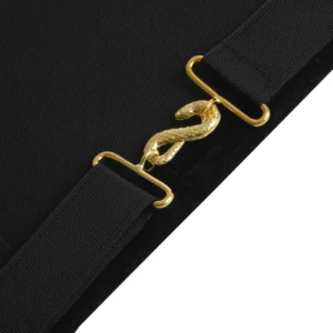 Past Commander Knights Templar Commandery Apron - Black with Gold Fringe