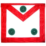 Knight Masons Apron - Red Moire with Rosettes